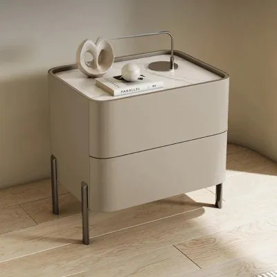 Nightstand with Modern Design and Storage Drawers for Bedroom