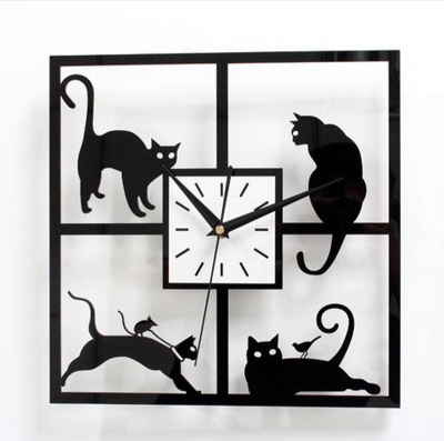 Cattail Design Acrylic Silent Wall Clock