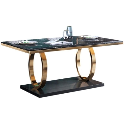 Sleek Marble Dining Table Set with Pineapple Chairs