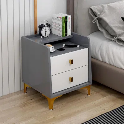 Nordic Rustic Bedside Table with Drawer - European Style Nightstand Furniture