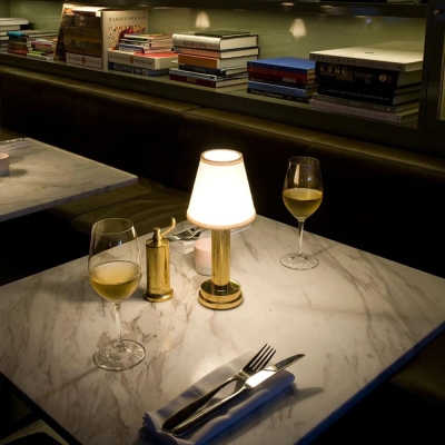Wireless Dimmable Fabric Table Lamp for Bars and Bedrooms