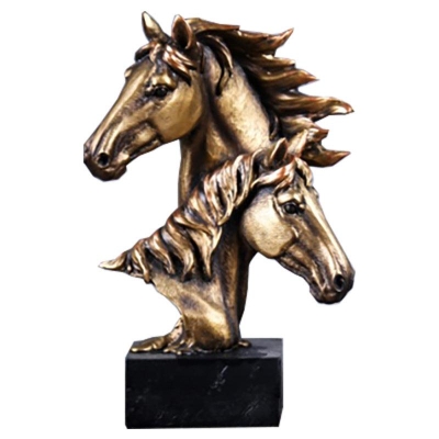 Bronze Horse Sculpture Set for European Style Home Decor