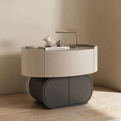 Luxury Modern Bedroom Nightstand with Drawers and Artistic Design