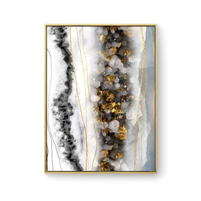Sophisticated Abstract Marble Crystal Lines Wall Art - Elegant Living Room Decor