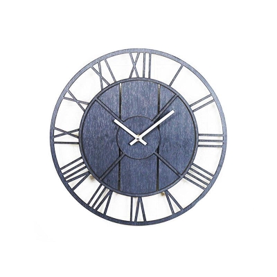 Rustic Wood Round Wall Clock