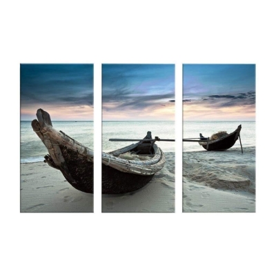 Coastal Serenity Canvas Trio - Nautical Wall Art Set for Home
