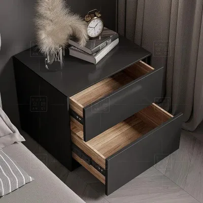 Luxury Minimalist Bedside Table with Drawers for Bedroom - Modern Nightstand Cabinet