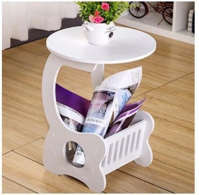 Marble Elegance Round Coffee Table - Stylish White and Wood Design