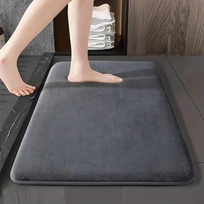 Luxury Non-slip Bathroom Mat Set - Stylish Water-absorbing Floor Mats for Quick-drying Comfort