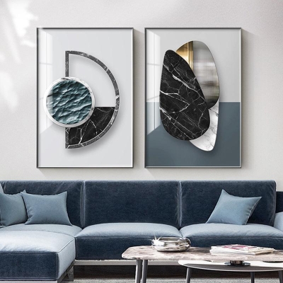 Geometric Abstract Canvas Wall Art Print for Home Decor