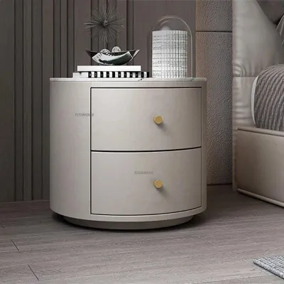Solid Pine Wood Nightstand with Three Drawers - Modern Minimalist Bedroom Furniture