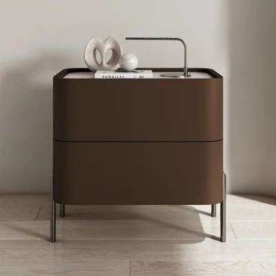 Nightstand with Modern Design and Storage Drawers for Bedroom