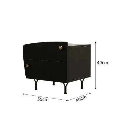 Nordic Style White Nightstand with Drawers - Modern Minimalist Bedside Table