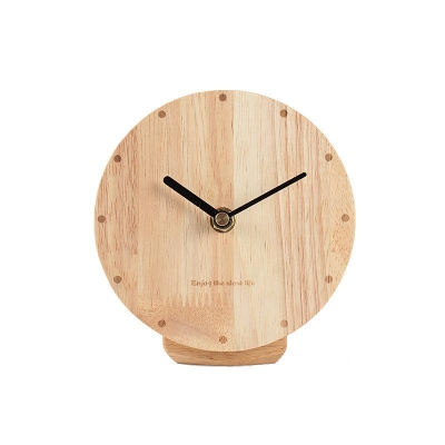 Modern Wooden Desk Clock with Sweep Movement - Elegant Table Ornament for Home Decor