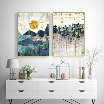 Nordic Abstract Landscape Canvas Wall Art Decor Collection