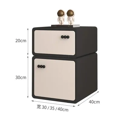 Modern Minimalist Black Nightstand with Hidden Drawer - Stylish Bedside Table Furniture