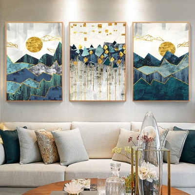 Nordic Abstract Landscape Canvas Wall Art Decor Collection