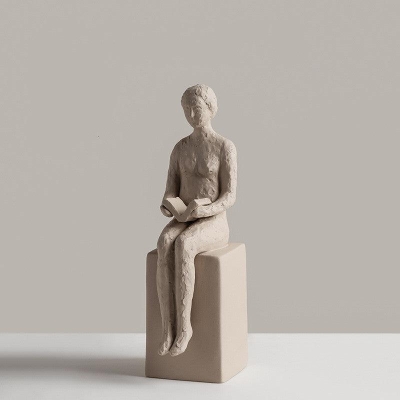 Nordic Style Ceramic Blessing Art Sculpture - Reading Woman Body, Standing Woman Body, Bubble Bubble Child, Cozy Woman Body, Shouting Child, Looking Up at Child
