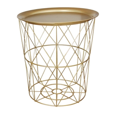 Scandinavian Elegance Marble Side Table - Handcrafted Nordic Style Gold Accent