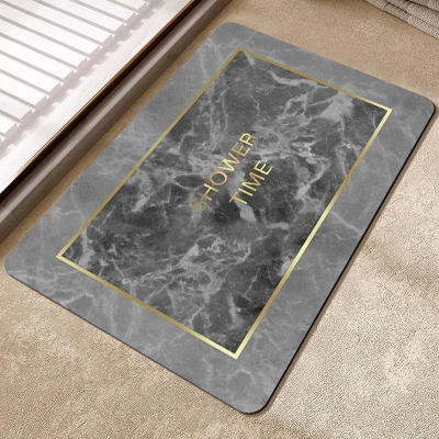 Marbling Bathroom Entrance Absorbent Floor Mat Household Quick-drying Diatom Ooze Floor Mat