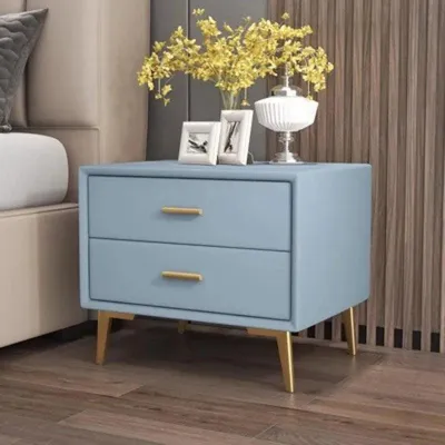 Luxury White Nightstand with Drawer Storage - Modern Minimalist Bedroom Furniture