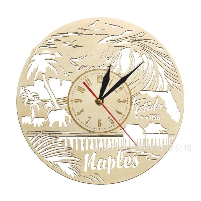 Modern Nordic Wooden Wall Clock 12" Round Decorative Quartz Clock