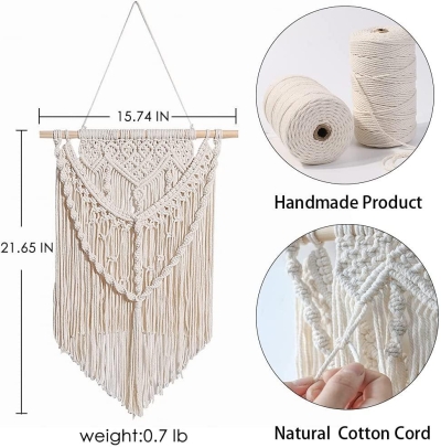 Macrame Wall Hanging Woven Tapestry - Boho Wall Decor
