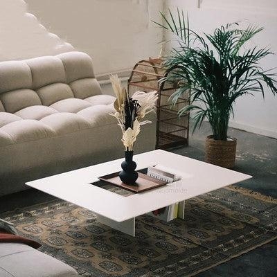 Modern Steel Coffee Side Table with Elegant Car Paint Finish