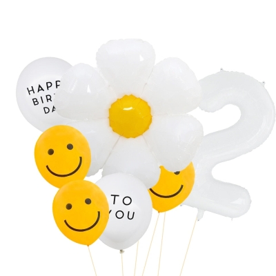 White Flower Balloon Set 8pcs