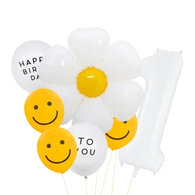 White Flower Balloon Set 8pcs