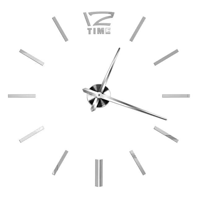 Modern Acrylic Mirror Wall Clock Kit: DIY Silent Quartz Design
