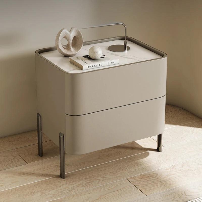 Nightstand with Modern Design and Storage Drawers for Bedroom