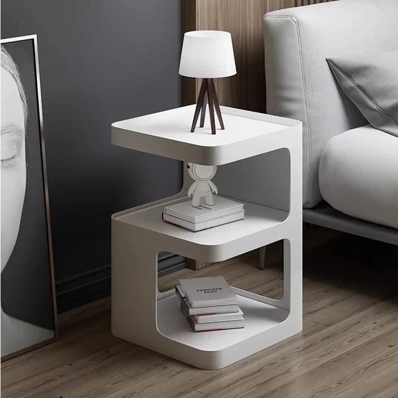 Modern Black Metal Nightstand with 2 Drawers for Bedroom - Contemporary Minimalist Furniture