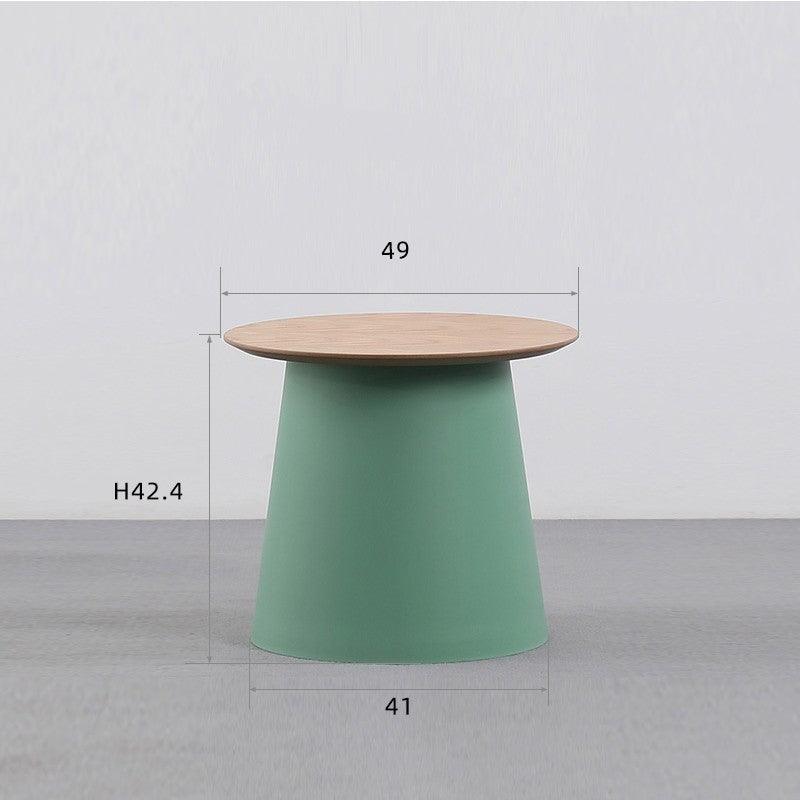 Wooden Nordic Round Coffee Table with Art Style Design