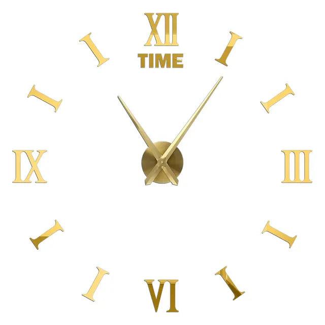 Modern Acrylic Mirror Wall Clock Kit: DIY Silent Quartz Design