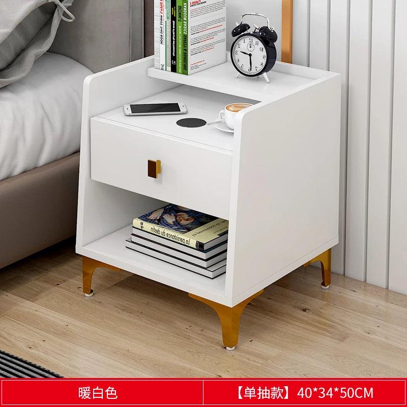 Nordic Rustic Bedside Table with Drawer - European Style Nightstand Furniture