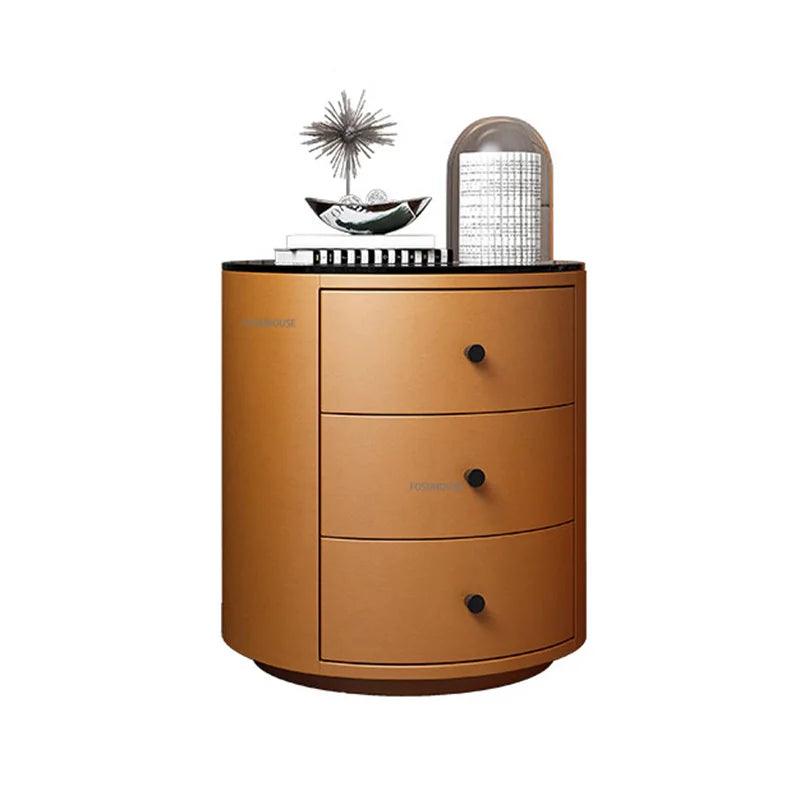 Solid Pine Wood Nightstand with Three Drawers - Modern Minimalist Bedroom Furniture