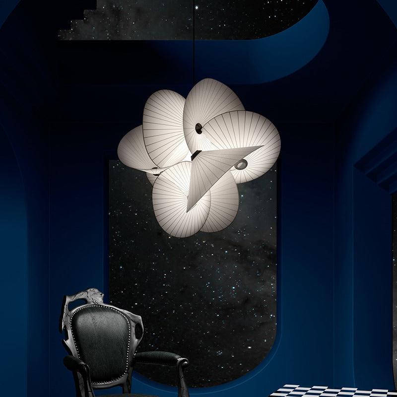White Fabric Hanging Ceiling Chandelier for Contemporary Home D&eacute;cor