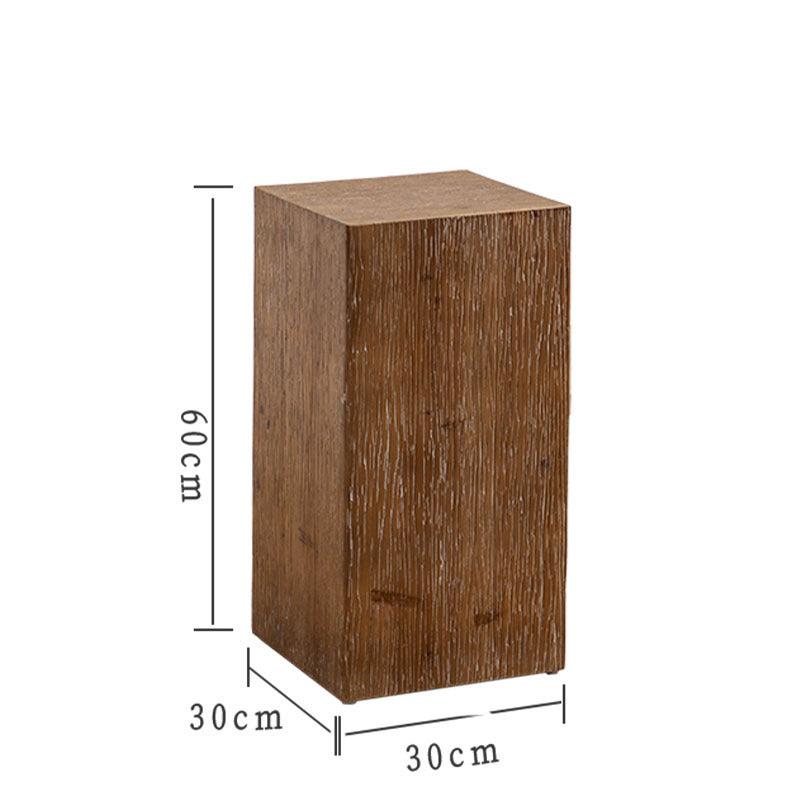 Solid Wood Rustic Coffee Table with Moveable Pastoral Style - Dark Wooden Living Room Corner Table
