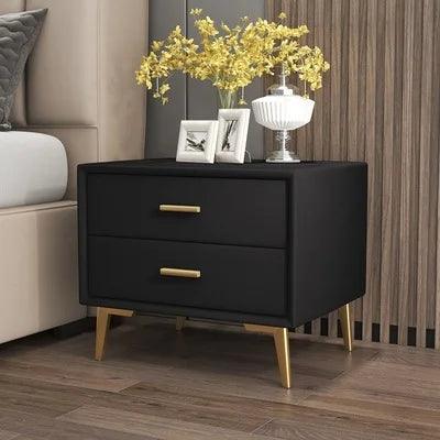 Luxury White Nightstand with Drawer Storage - Modern Minimalist Bedroom Furniture