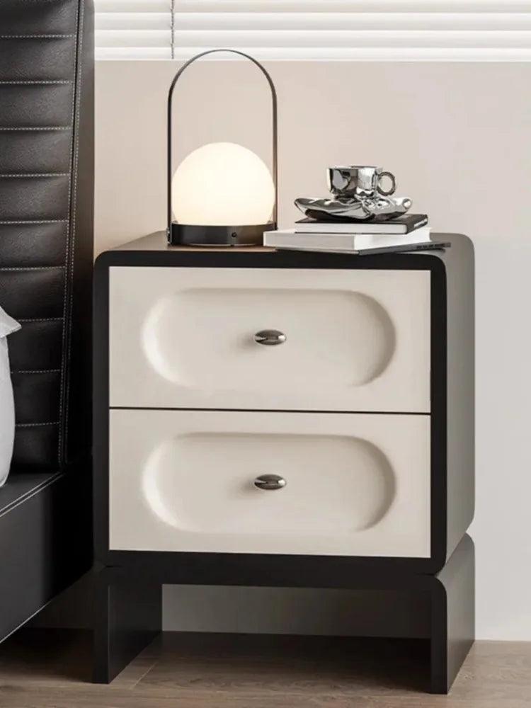 Modern Wood Bedside Table with Drawer - Stylish Nightstand Cabinet for Bedroom Home