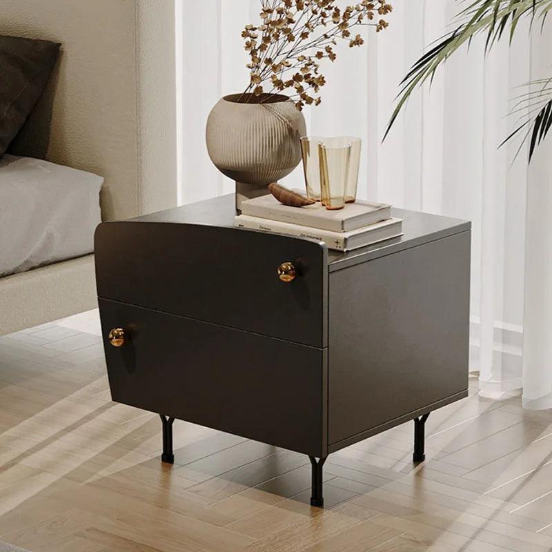 Nordic Style White Nightstand with Drawers - Modern Minimalist Bedside Table