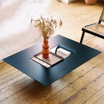 Modern Steel Coffee Side Table with Elegant Car Paint Finish