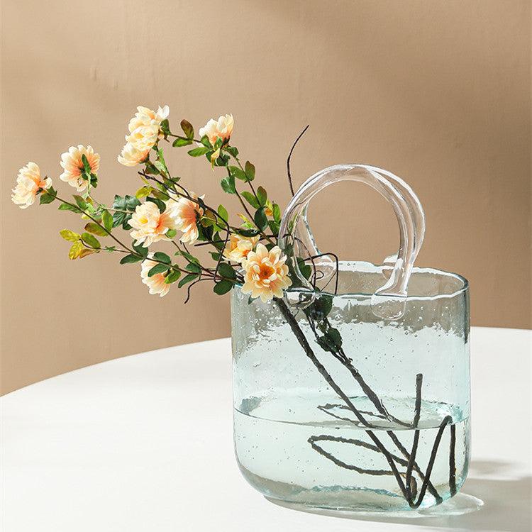 Home Bag Portable Transparent Glass Vase