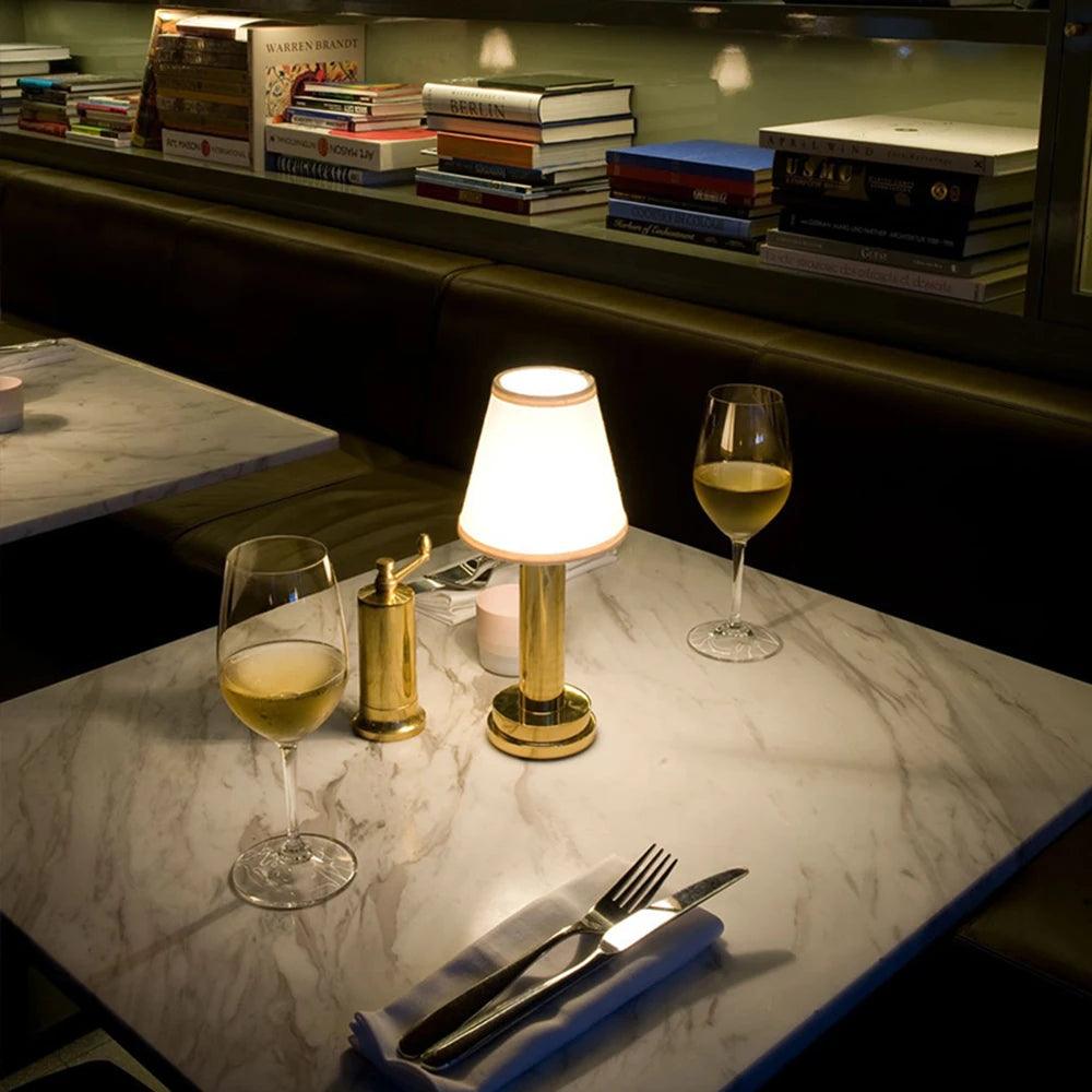Wireless Dimmable Fabric Table Lamp for Bars and Bedrooms
