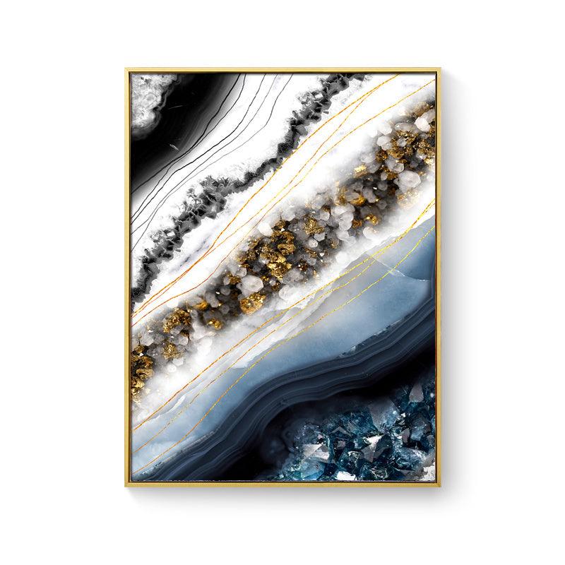 Sophisticated Abstract Marble Crystal Lines Wall Art - Elegant Living Room Decor