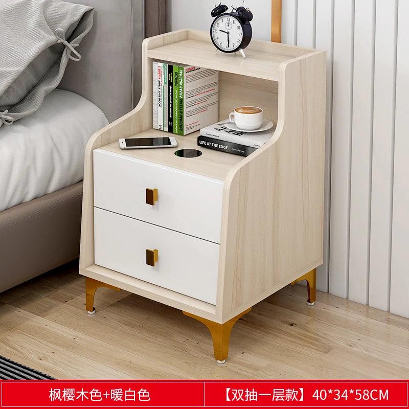 Nordic Rustic Bedside Table with Drawer - European Style Nightstand Furniture