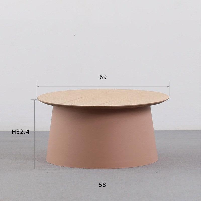 Wooden Nordic Round Coffee Table with Art Style Design