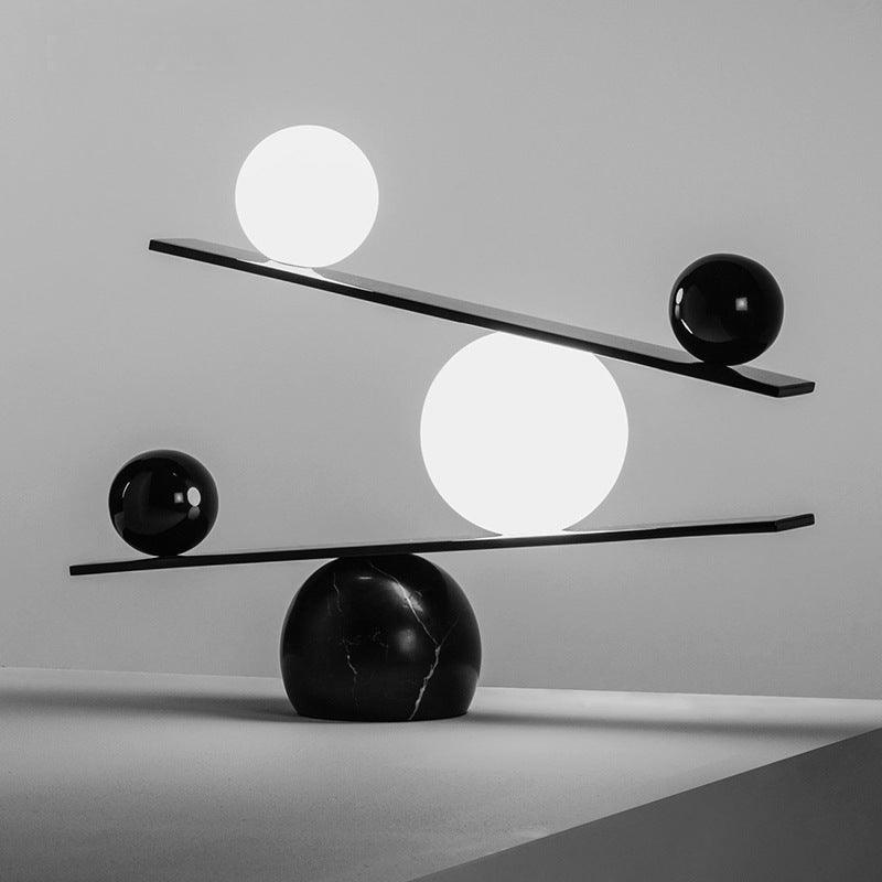Modern Marble Glass Ball Table Lamp for Hotel Exhibition Hall Bedroom Decor
