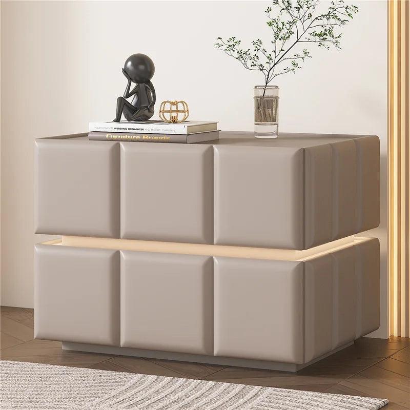 Compact White Bedside Nightstand with Drawer - Modern Design and Storage Space